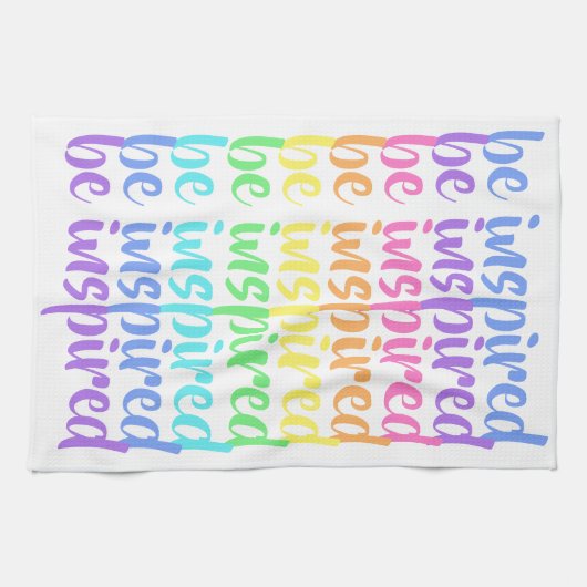 "Wees geïnspireerd" Rainbow Kitchen Towel Theedoek (Horizontaal)