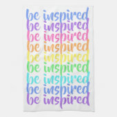 "Wees geïnspireerd" Rainbow Kitchen Towel Theedoek (Verticaal)