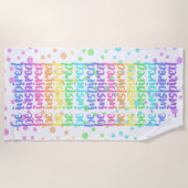 "Wees geïnspireerd" Rainbow Polka Dot Beach Towel Strandlaken (Voorkant)