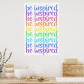 "Wees geïnspireerd" regenboog Poster (Keuken)
