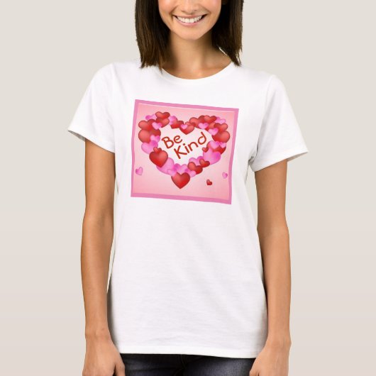 "Wees gek" hart en meer hart T-shirt (Voorkant)