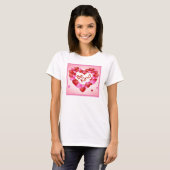 "Wees gek" hart en meer hart T-shirt (Voorkant volledig)