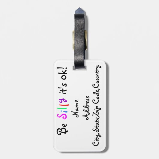 Wees gek, het is oké - bagagelabel (Achterkant verticaal)