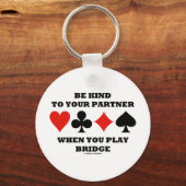 Wees gek op uw partner wanneer u Bridge afspeelt Sleutelhanger (Voorkant)