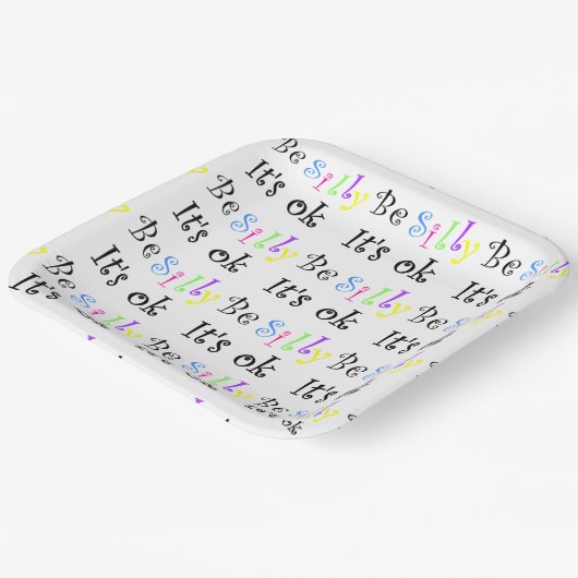 Wees Gekke Het is OK Borden op papier Papieren Bordje (Gebogen)