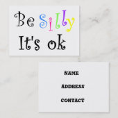 Wees Gekke Het zijn OK-visitekaartjes Visitekaartje (Voorkant / Achterkant)