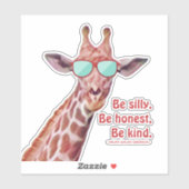 Wees Gekke Wees eerlijk Sind Emerson Quote Giraffe Sticker (Vel)