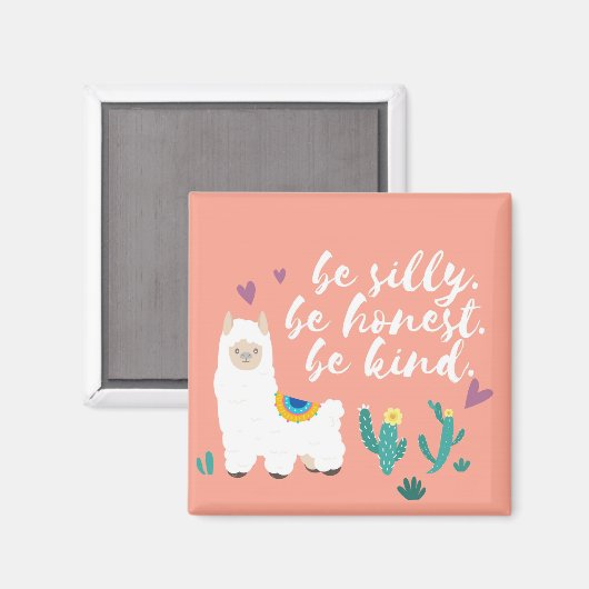 Wees Gekke Wees vriendelijk Lama Magneet (Voorkant / Achterkant)
