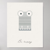 Wees gelukkig, alligator kids bevestigingsprint  poster (Voorkant)