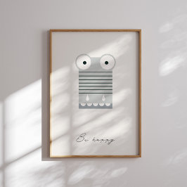 Wees gelukkig, alligator kids bevestigingsprint  poster