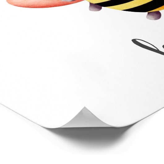 Wees Gelukkig Cute Bij Vliegende Kinderen Slaapkam Poster (Hoek)