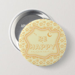 Wees Gelukkig Cute Little Stars Patroon Knop Ronde Button 7,6 Cm
