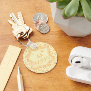 Wees Gelukkig Cute Little Stars Patroon Sleutelhan Sleutelhanger