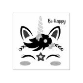 Wees gelukkig eenhoorn rubberstempel (Afrduk)