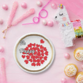 Wees gelukkig, elegant, liefde, rood hart papieren bordje (Feest)