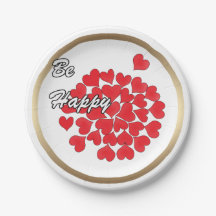 Wees gelukkig, elegant, liefde, rood hart