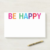 Wees Gelukkig Fel Kleurrijk 10 x 6 Post-it® Notes (Op bureau)