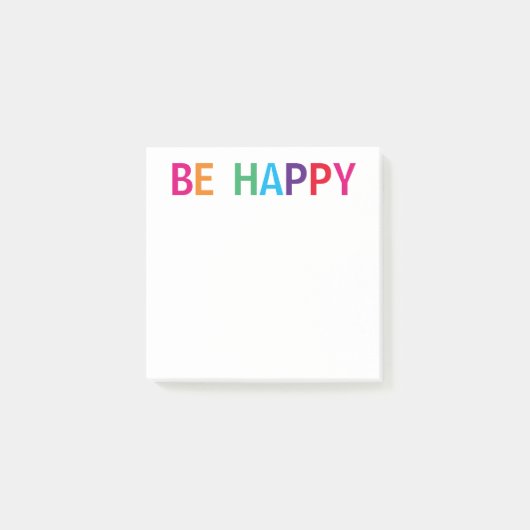 Wees Gelukkig Fel Kleurrijk 3 x 3 Post-it® Notes (Voorkant)