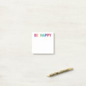 Wees Gelukkig Fel Kleurrijk 3 x 3 Post-it® Notes (Op bureau)