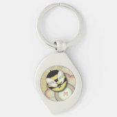 Wees gelukkig gepersonaliseerd monogram sleutelhanger (Voorkant)