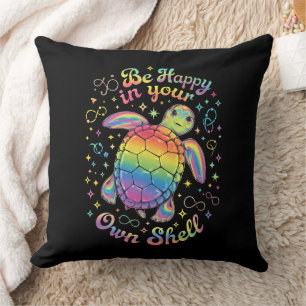 Wees Gelukkig In Je Eigen Schil Regenboog Schildpa Kussen