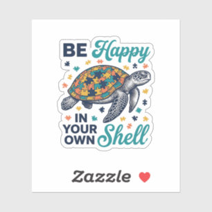 Wees Gelukkig In Je Eigen Schil Schildpad Shirt On Sticker