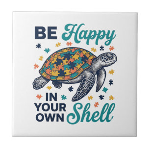 Wees Gelukkig In Je Eigen Schil Schildpad Shirt On Tegeltje