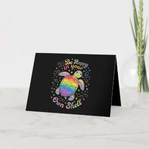 Wees gelukkig in je eigen Shell Rainbow Turtle aut Bedankkaart