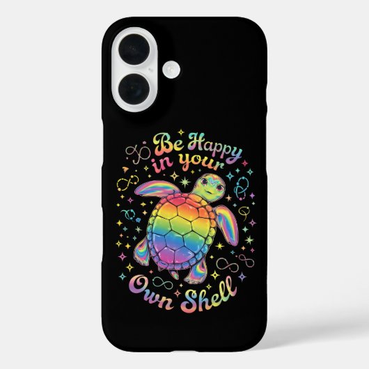 Wees gelukkig in je eigen Shell Rainbow Turtle aut Case-Mate iPhone Case (Achterkant)