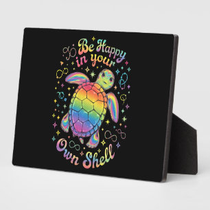 Wees gelukkig in je eigen Shell Rainbow Turtle aut Fotoplaat