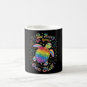 Wees gelukkig in je eigen Shell Rainbow Turtle aut Koffiemok
