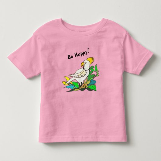 Wees gelukkig kaketoe kinder shirts (Voorkant)