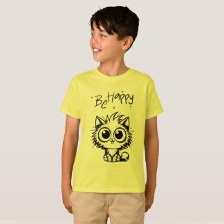 Wees Gelukkig Kawaii Kat Kinderen T-shirt