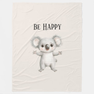 Wees Gelukkig Koala Beer Fleece Deken