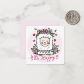 Wees Gelukkig Lama Notitiekaartje (Voorkant / Achterkant in situ)