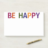 Wees Gelukkig Meerkleurig 10 x 6 Post-it® Notes (Op bureau)