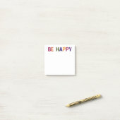 Wees Gelukkig Meerkleurig 3 x 3 Post-it® Notes (Op bureau)