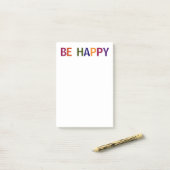 Wees Gelukkig Meerkleurig 4 x 6 Post-it® Notes (Op bureau)