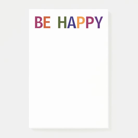 Wees Gelukkig Meerkleurig 4 x 6 Post-it® Notes (Voorkant)