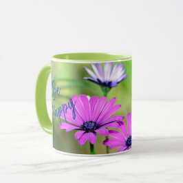 Wees Gelukkig met Bloemen en Namen Mok
