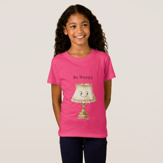 Wees Gelukkig Moppe Lachende Lamp T-shirt (Voorkant volledig)