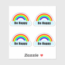 Wees gelukkig op maat gemaakte vinylstickers