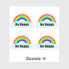Wees gelukkig op maat gemaakte vinylstickers sticker