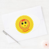 Wees Gelukkig Ovale Sticker (Envelop)