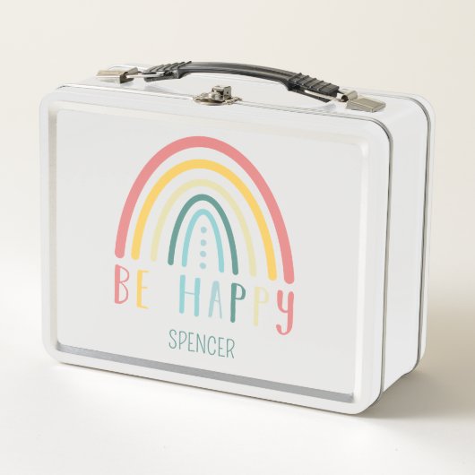 Wees Gelukkig Pastel Boho Regenboog (Voorkant)