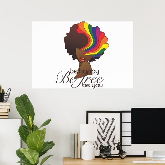 Wees gelukkig Poster (Thuiskantoor)