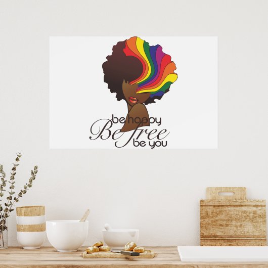 Wees gelukkig Poster (Keuken)