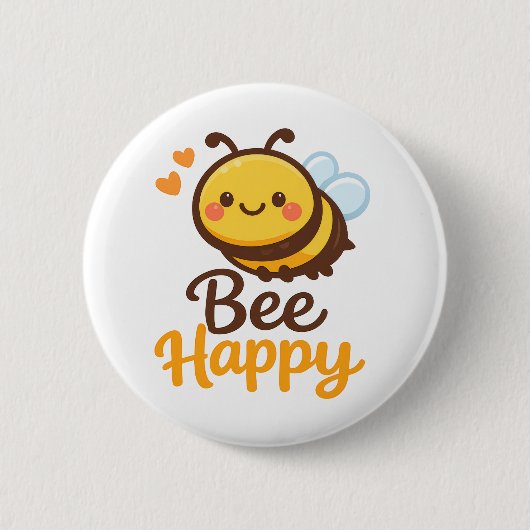 Wees Gelukkig Ronde Button 5,7 Cm (Voorkant)