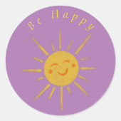 Wees gelukkig Sunshine Ronde Sticker (Voorkant)