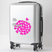 Wees gelukkig, typografie, wens, hart, bruiloft, l sticker (Koffer)